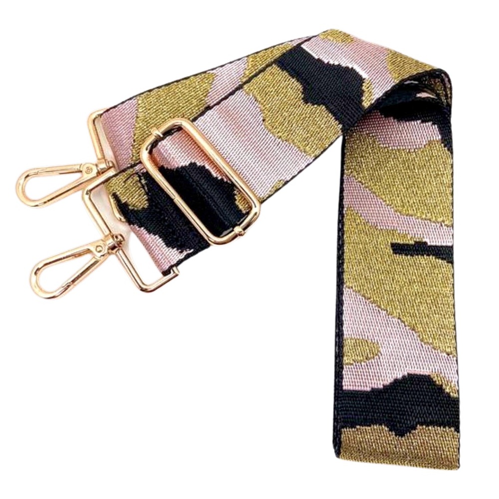 Pink & Gold Camouflage Adjustable Bag Strap‎